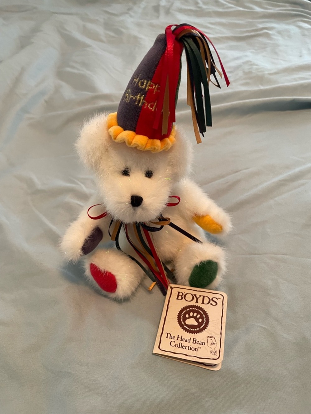 Boyds The Head Bean Collection Happy B. Day Bear with Multicolor Accents & Tags